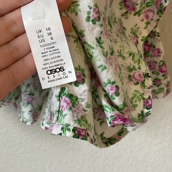 ASOS Mixed Print Tiered Mini Dress Size 6 - Picture 5 of 9